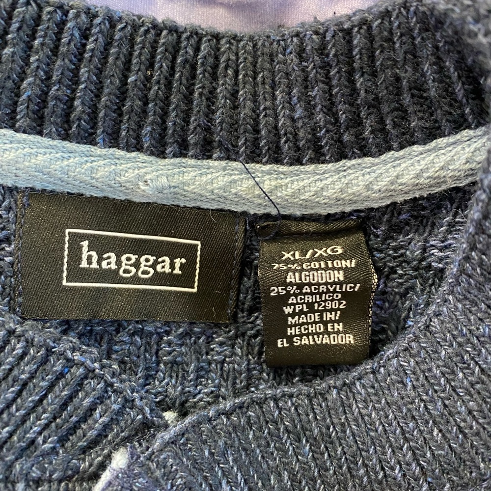Mens NWT  blue Haggar Henley sweater XL - Picture 6 of 6